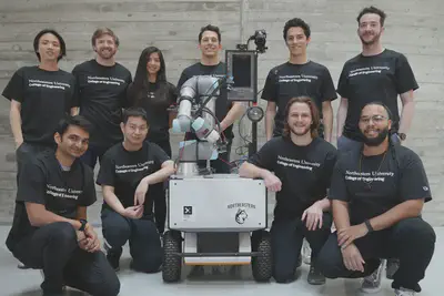 Team picture with robot